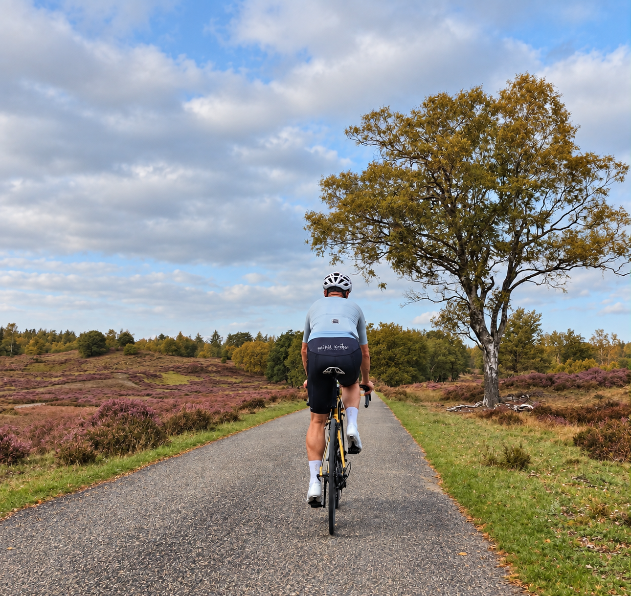 Michel Kreder op de fiets